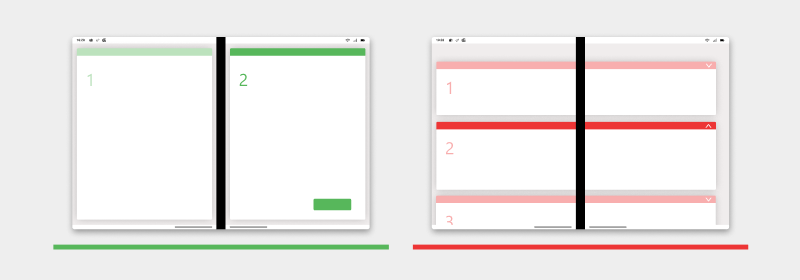 Diagram shows items on separate pages, not under the hinge.