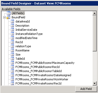 Table hierarchy in Bound Field Designer