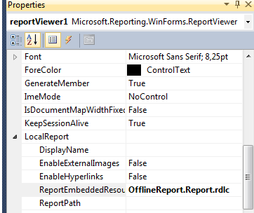 Visual Studio, ReportEmbeddedResource property