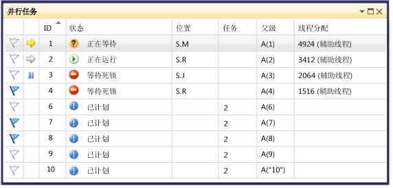 “并行任务”窗口