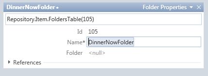 Shows DinnerNowFolder in "Quadrant".