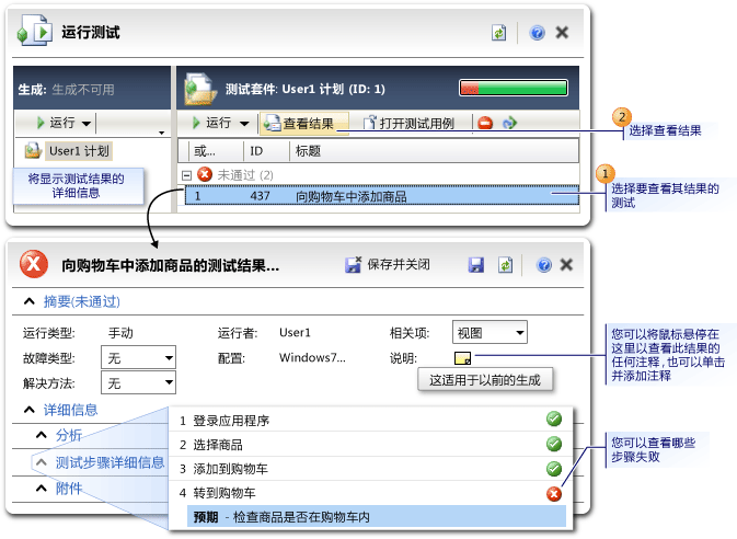 查看测试结果