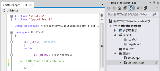 具有 TEST_CLASS 和 TEST_METHOD 的测试项目