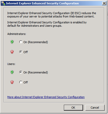 IE Enhanced Security