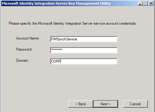 Export key creds