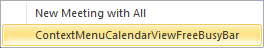 Extending the context menu for the free/busy bar