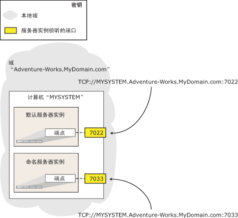 默认实例的服务器网络地址