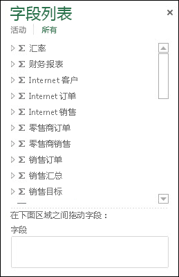 Power View 中的字段列表