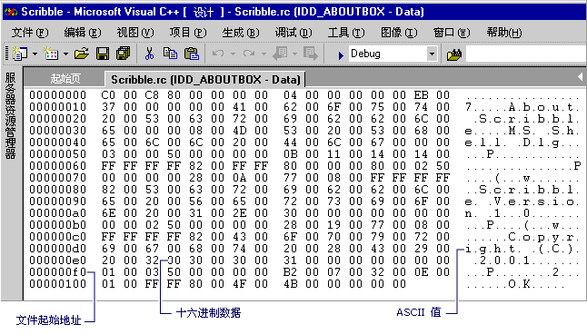 Visual Studio 二进制文件编辑器