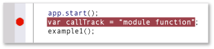 Set a breakpoint at example1