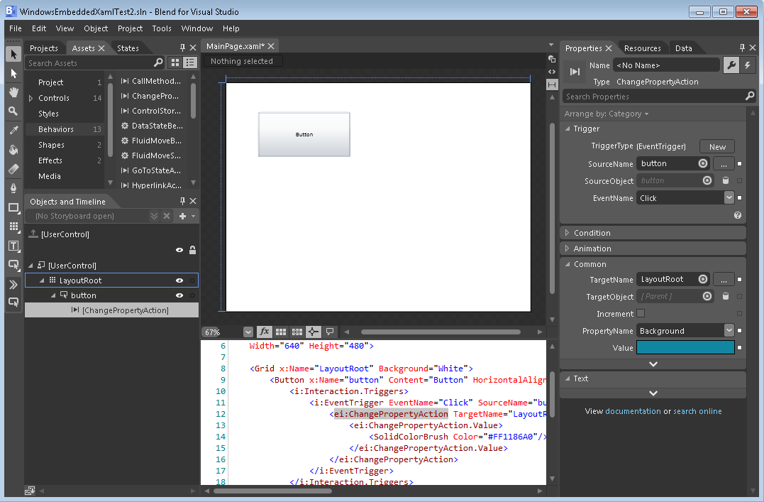 Expression Blend - ChangeProperty Behavior