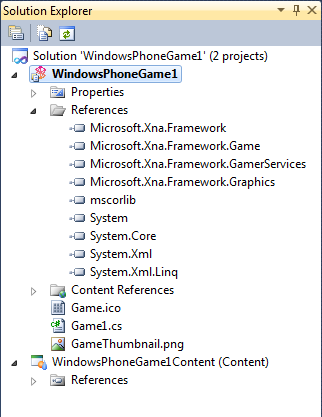 Ff434569.UsingXNA_SolutionExplorer_Mobile_GameSolution(en-us,XNAGameStudio.40).png