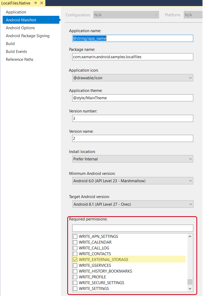 解决方案资源管理器 - Visual Studio 所需的权限