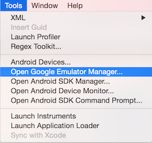 如何从 Visual Studio for Mac 启动 Android Emulator Manager