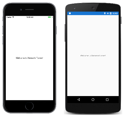 默认 Xamarin.Forms 显示