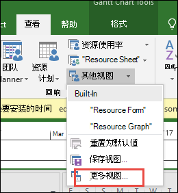 屏幕截图显示选择“更多视图”的位置。