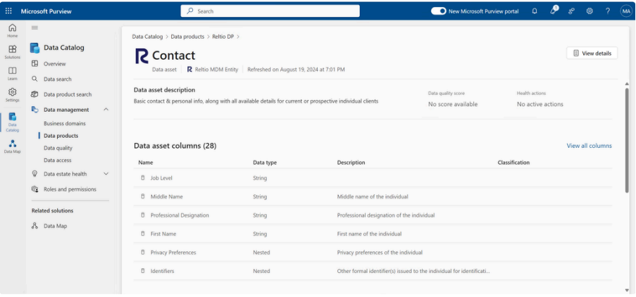 reltio-datamap-asset 3 的屏幕截图。