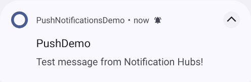 Android push notification screenshot