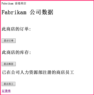 连锁店加载项的起始页，其中提供方便查看连锁店库存、订单和员工情况的有标签区域和按钮。