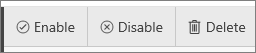 “启用”、“禁用”和“删除”选项的屏幕截图。