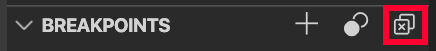 Screenshot of the button to remove all breakpoints.