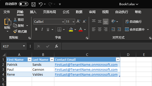 Excel 表的屏幕截图。