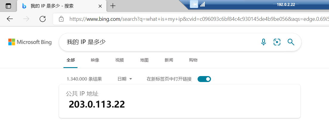 描述 Azure VM 公共 IP 地址与其出站连接 IP 地址之间差异的屏幕截图。