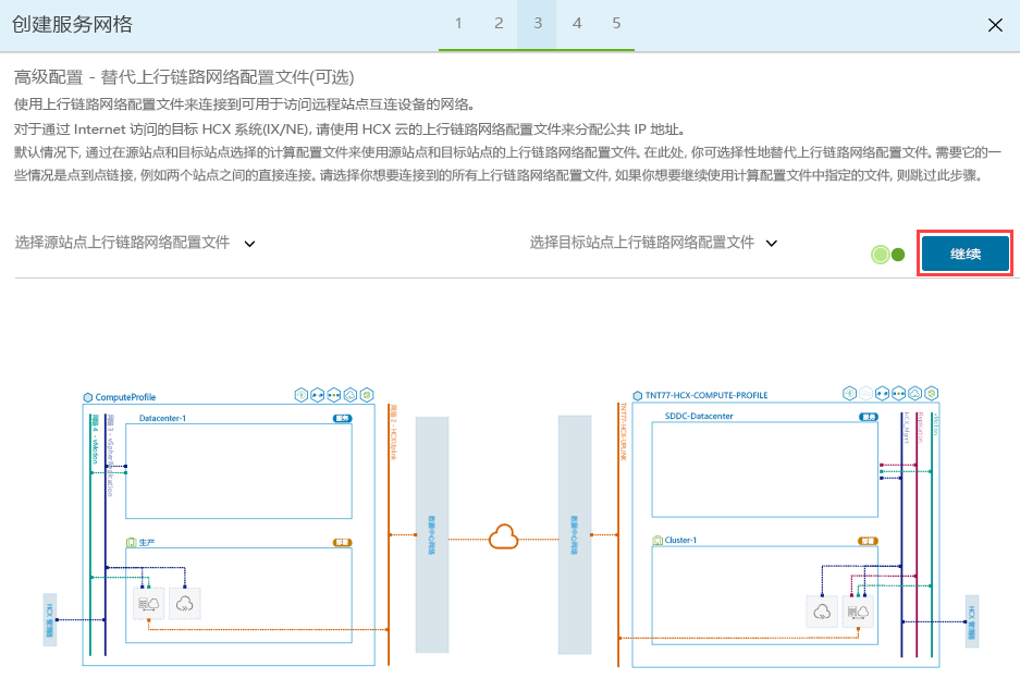 Screenshot of the optional advanced configuration to override uplink network profiles.