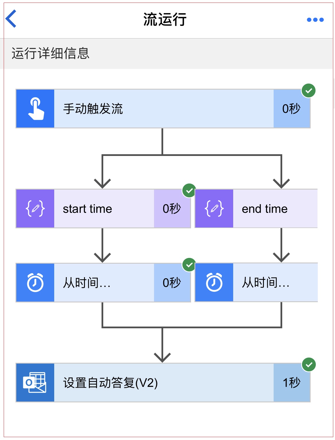 流运行详细信息移动屏幕截图。