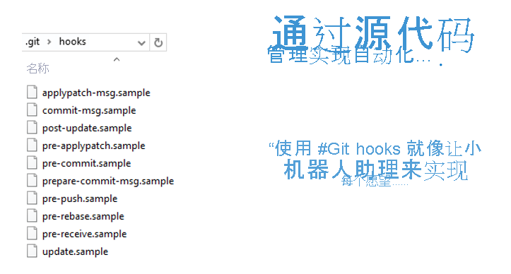 用于自动化的 Git 挂钩文件的屏幕截图。