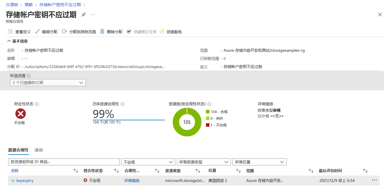 显示策略合规性报表门户的屏幕截图。