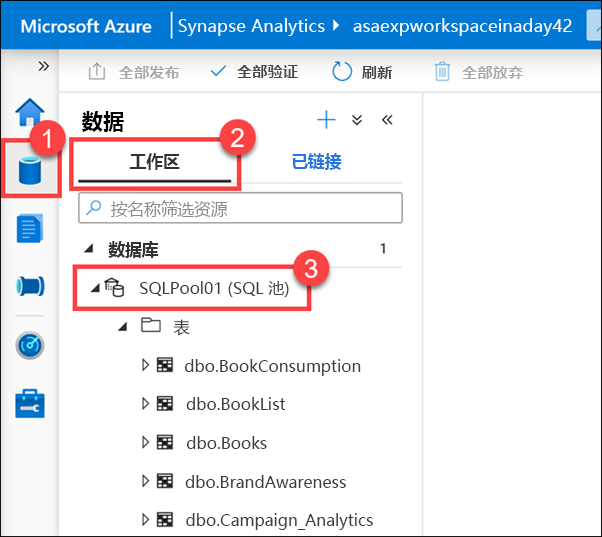 在 Azure Synapse Studio 的数据中心中查看工作区