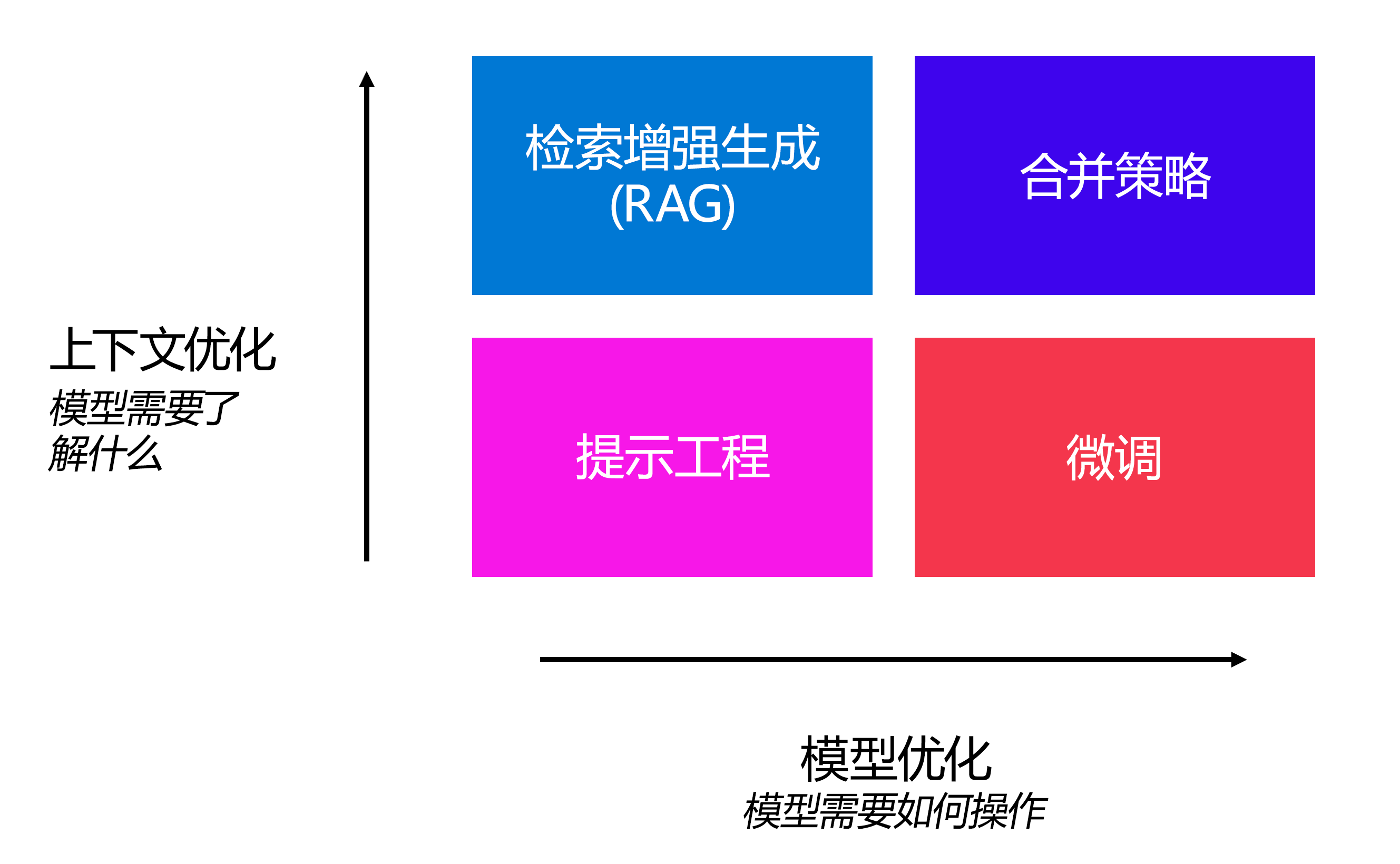 示意图显示了用来优化模型性能的各种策略。