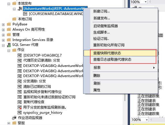 屏幕截图显示如何启动快照代理。