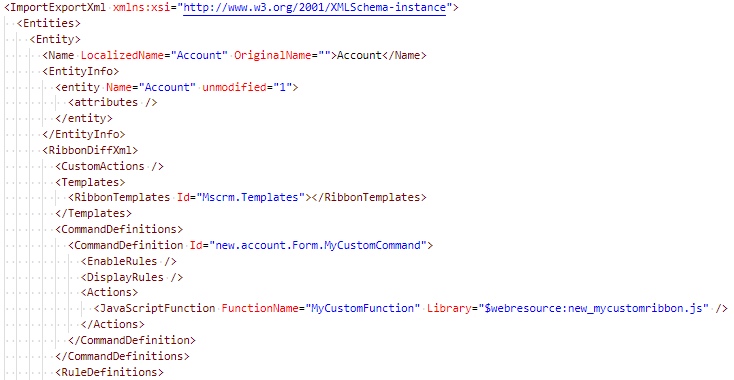 屏幕截图显示了删除 CommandDefinition 节点的示例。