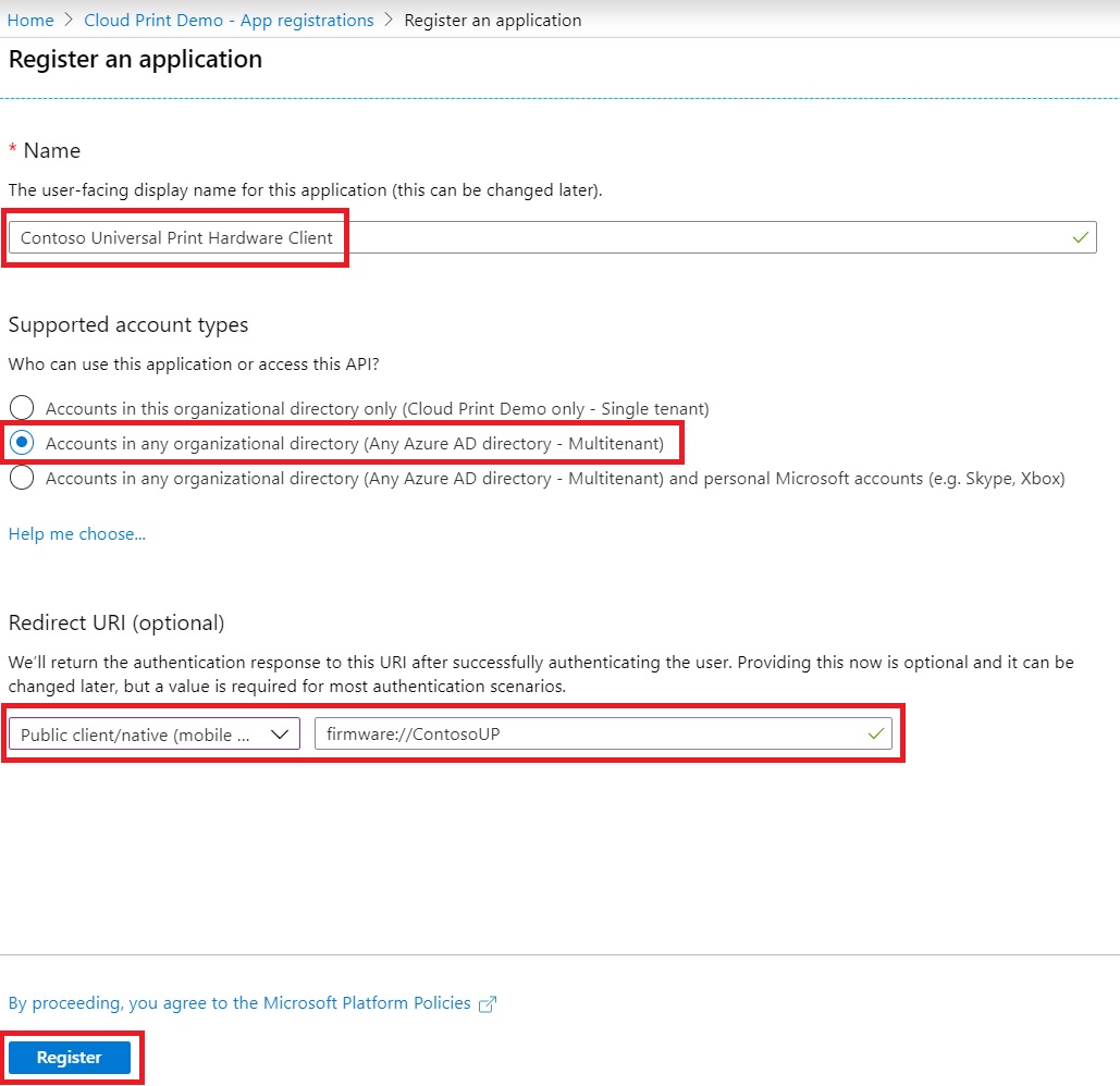 completing the registration