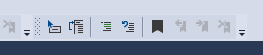 Visual Studio 中编辑器工具栏的屏幕截图。