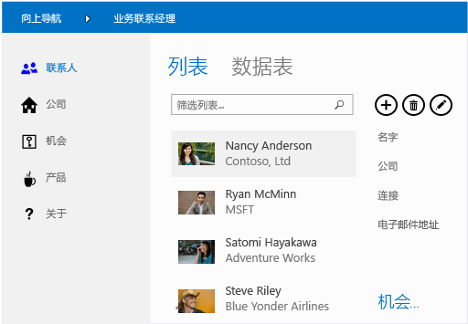 Business contact manager app for SharePoint