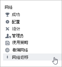 管理员的“网络迁移”菜单项的屏幕截图。