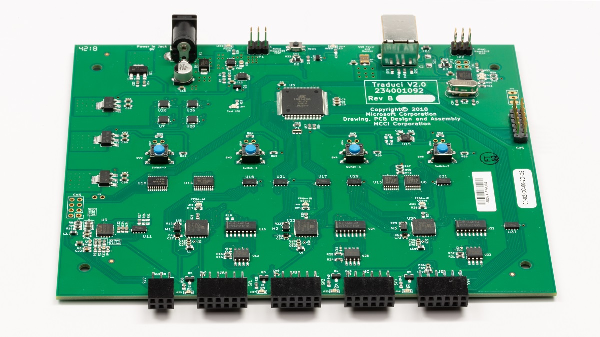 Overhead view of a Traduci board.