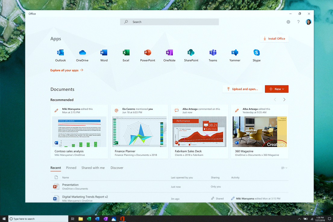 用于Windows 10的 Office 应用简介。