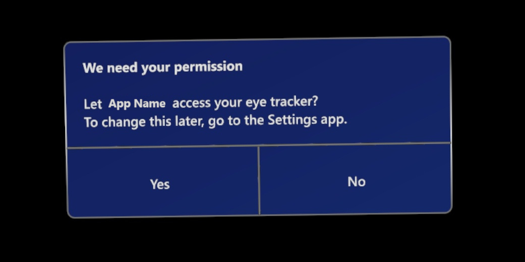 Image of the HoloLens 2 ET permissions dialog