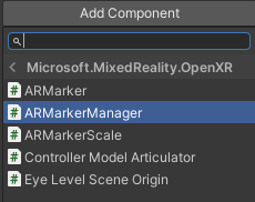 添加 ARMarkerManager 组件