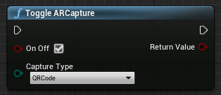 Blueprint of the Toggle ARCapture function for starting QR code capture