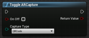 Blueprint of the Toggle ARCapture function for stopping QR code capture