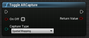 Blueprint of the Toggle ARCapture function for enabling spatial mapping