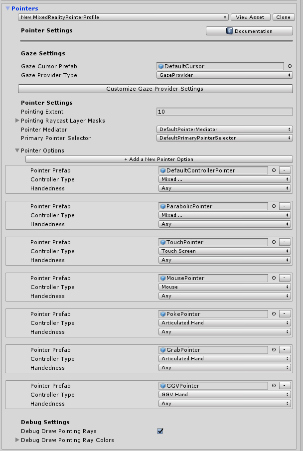 Input Pointer Profile