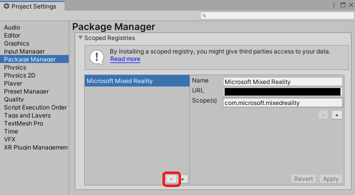 Removing scoped registry