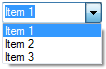 包含三个下拉项的简单组合框的屏幕截图