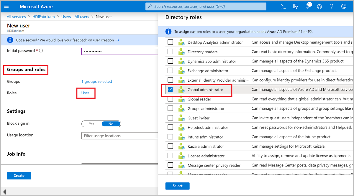 [Microsoft Entra 角色] 對話方塊。